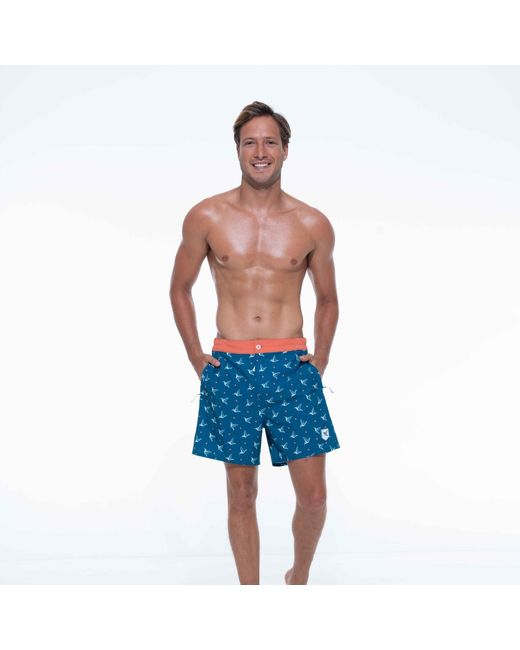 Live Kolibri Blue Luxury Swim Trunks for men