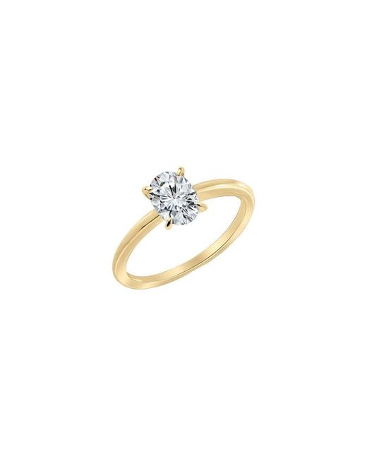 Diamonbliss Metallic Embellished Swarovski Stone Plated Sterling Solitaire Oval Cut Ring One Carat