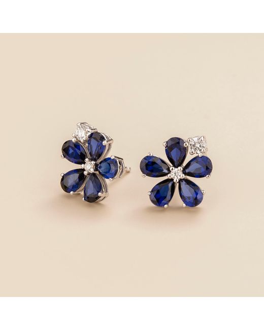 Juvetti Blue Florea Earrings Sapphires & Diamonds