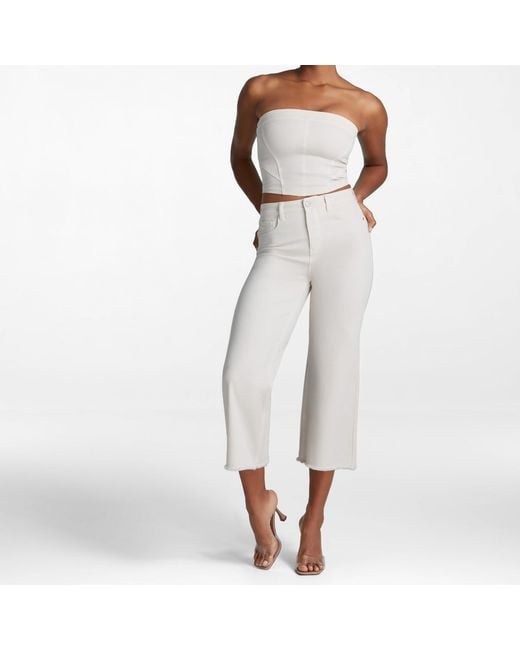 Commando Natural Do It All Denim High-Rise Cropped Wide Leg