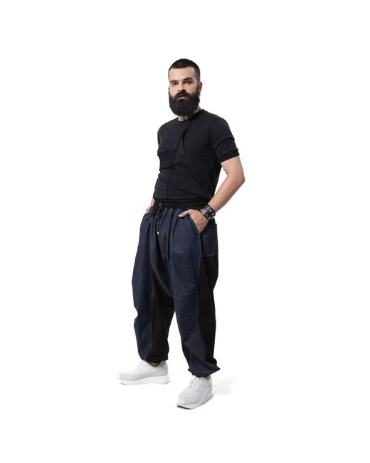 Metamorph Blue Denim Harem Pants for men