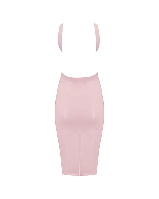 Elissa Poppy Pink Latex Midi Dress