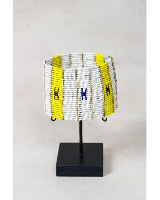 Botanical Boys Black Beaded Maasai Cuff Bracelet