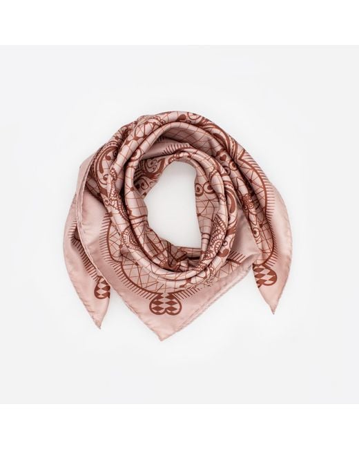 Lamberty Munich Natural Horse Festivity Midi Silk Scarf Pastel