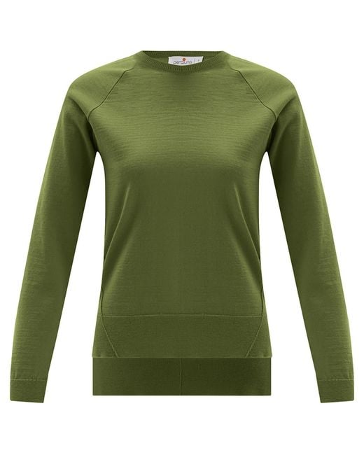 Peraluna Green Vanessa Slit Detailed Asymmetric Fine Pullover