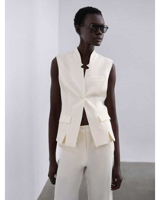 Sélone White Lora Tailored Vest