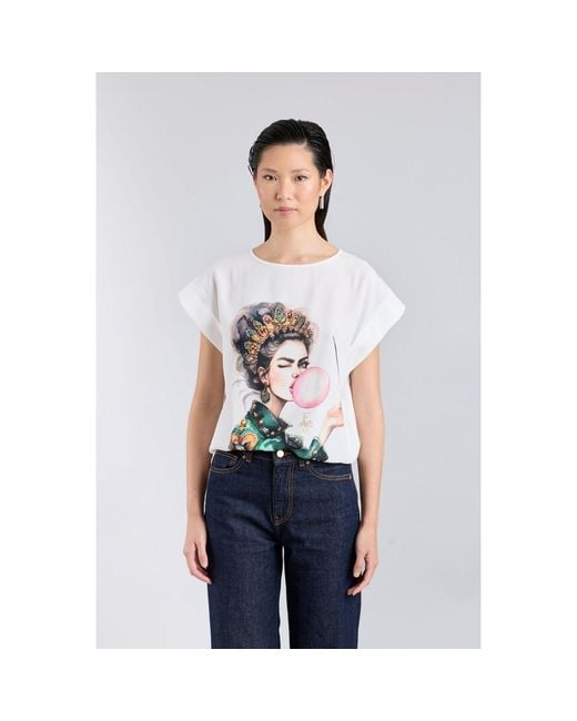 The Extreme Collection White Short Sleeve Printed T-Shirt