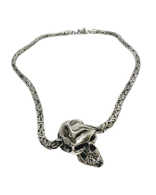 Tg-Jewellery by Tamara Gervasio Metallic Sterling Skull Pendant Necklace – Oneself Japanese Symbol Engraving for men