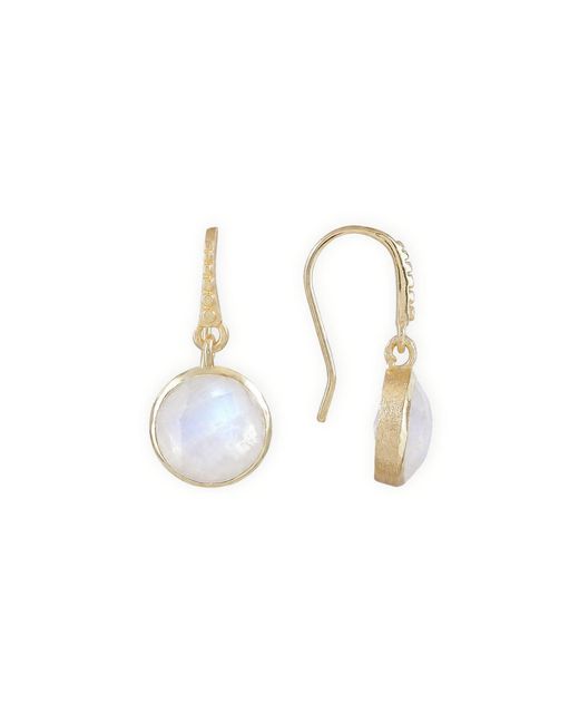 Azuni London Metallic Charis Round Gemstone Earrings Moonstone