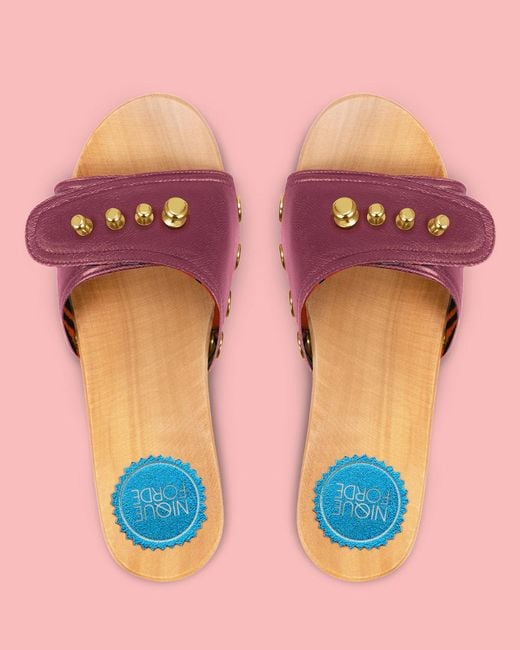 Nique Forde Pink Mulberry Wine Lucille Sandals