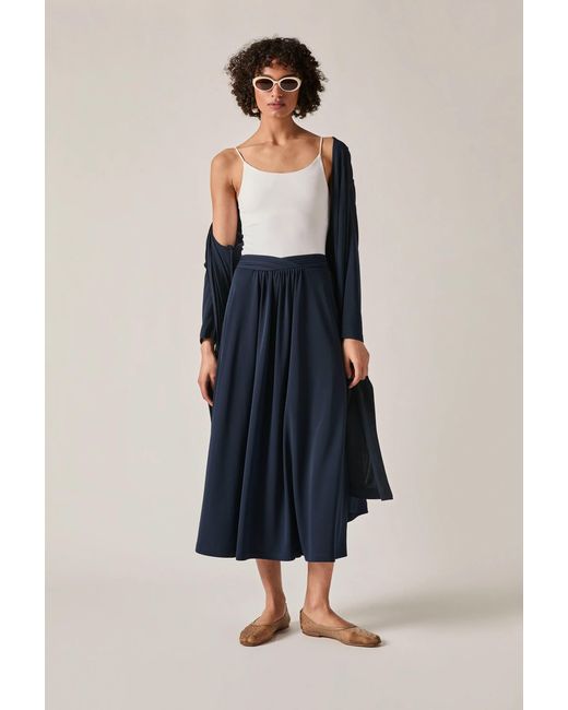 James Lakeland Blue Jersey Midi Skirt
