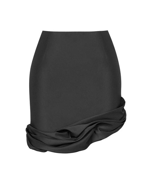 POST MERIDIEM Gray Wave Detail Skirt