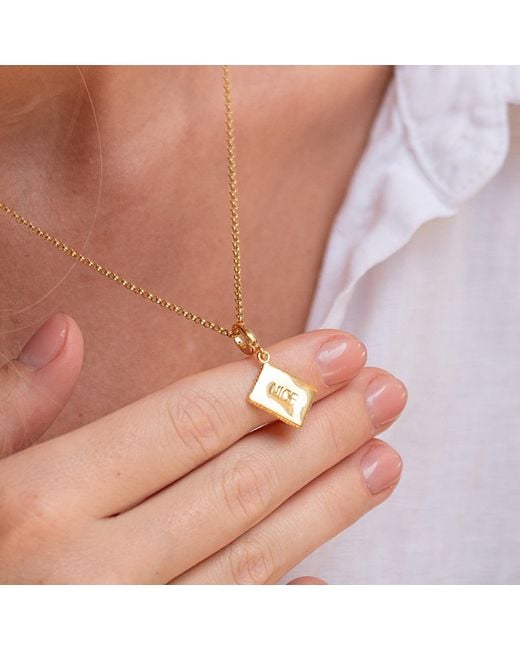Lily Charmed Metallic Plated Nice Biscuit Charm Necklace