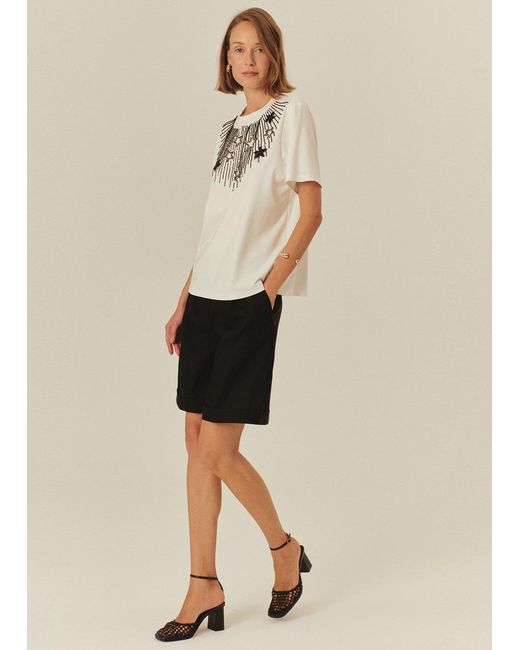 Exquise White Neutrals Alanna Embroidered Tshirt