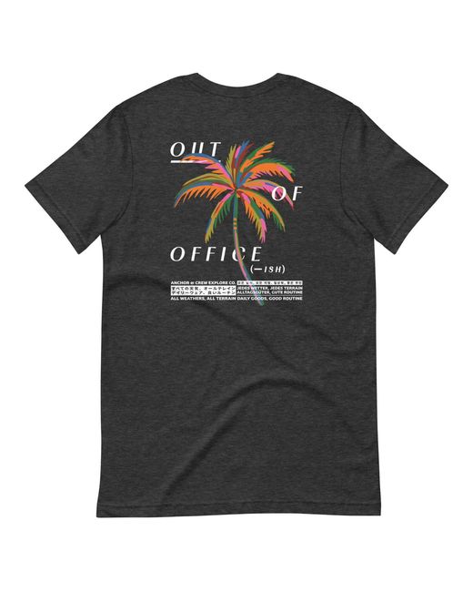 Anchor and Crew Black Heather Out Of Office Passenger Organic Cotton T-Shirt for men