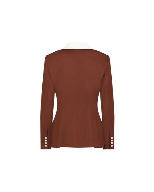 Elizabeth Diamant Brown Double-Breasted Blazer Tailored Jacket With Cream Buttons