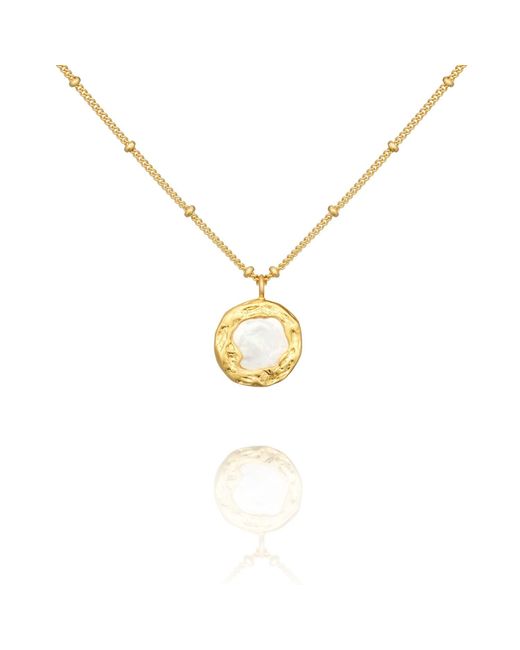 Arctic Fox & Co. Metallic Mother Of Pearl Pendant Necklace