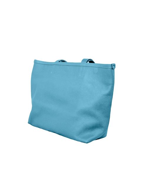 godi. Blue The Eva Handmade Leather Tote Bag