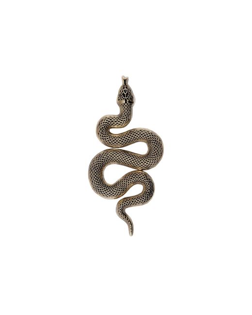 Make Heads Turn Metallic Golden Metal Pin Snake