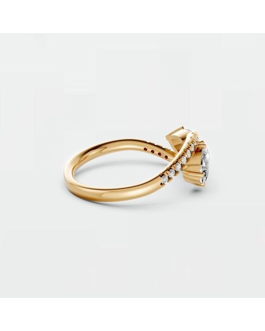 Aya Fine Jewelry Metallic Round, Pear & Oval Lab Diamond Open Bypass Ring