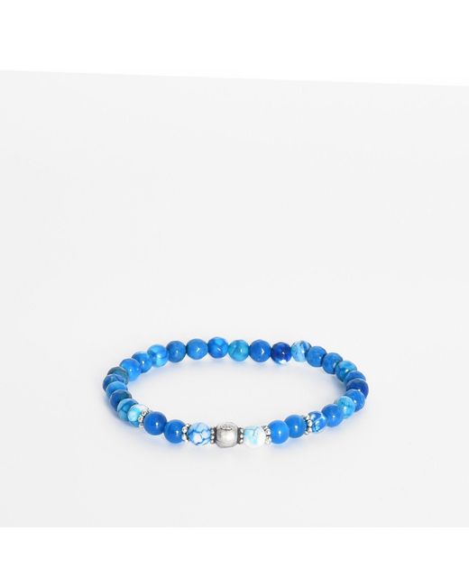 Addicted Blue Calm Sterling Bracelet With Striped Jade & Jade for men