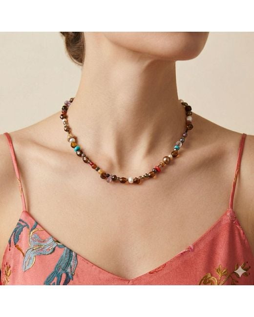 Jaredjamin Metallic Cassidy Beaded Necklace