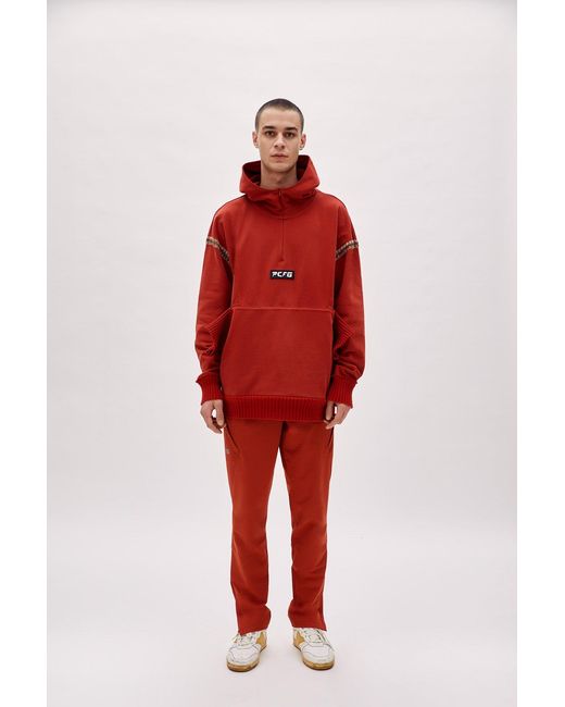Pcfg Red Zip Up Hoodie for men