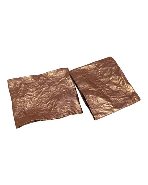 Romer Millinery Brown Morphy Moldable Bronze Metallic Linen Cuff Set Of Two