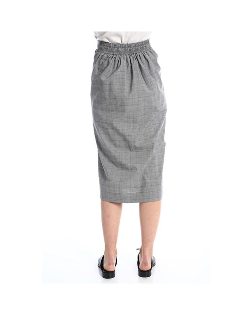 Silvia Serban Gray Checkered Side Over Side Skirt