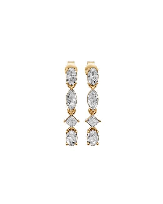 Aya Fine Jewelry Metallic 1.31 Ct Multi Shape Lab Diamond Drop Dangle Earrings