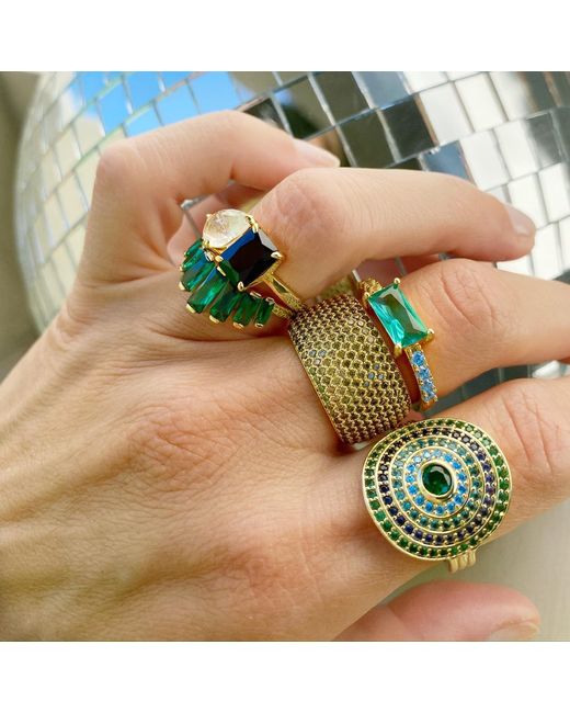 Native Gem Green Utopia Ring- Aqua Moss