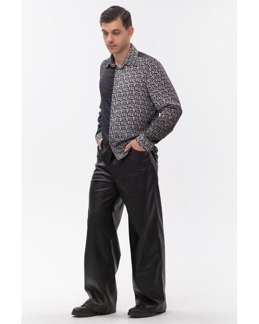 Maison Bogomil Black Faux Leather Pants for men