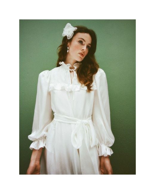 Lisa The Label White Le Jardin Short Plumerella Dress