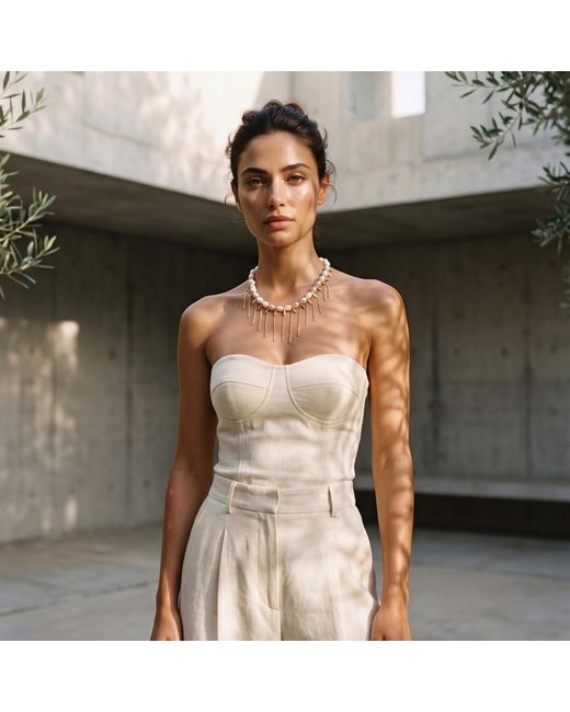 The Bulums Metallic The Villa Noailles Signature Mixed Pearl Fringe Necklace