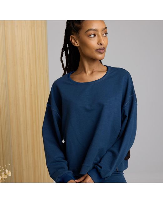Known Supply Blue Boxy Cotton Crewneck