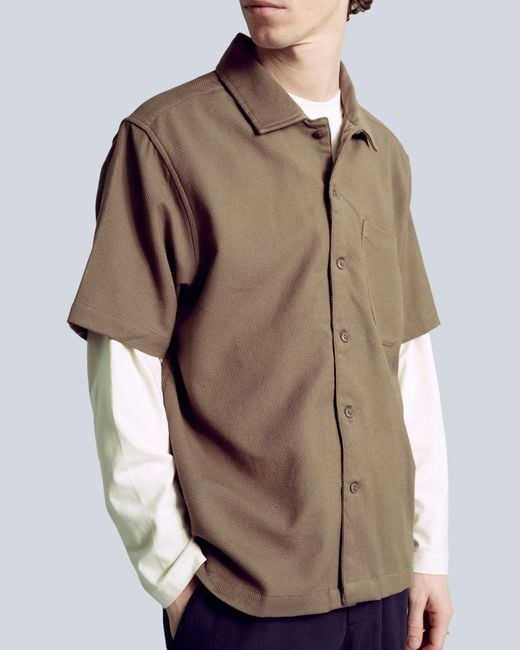 Far Afield Brown Busey Micro-Dobby Shirt for men