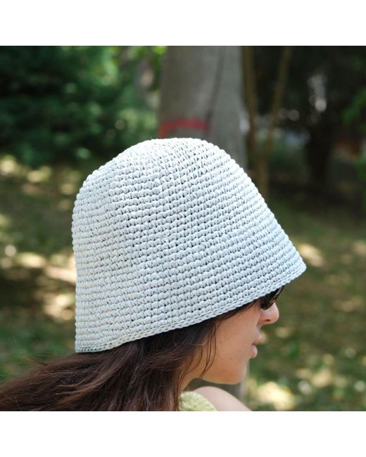 Springmoonatelier Blue Light Raffia Special Summer Hat
