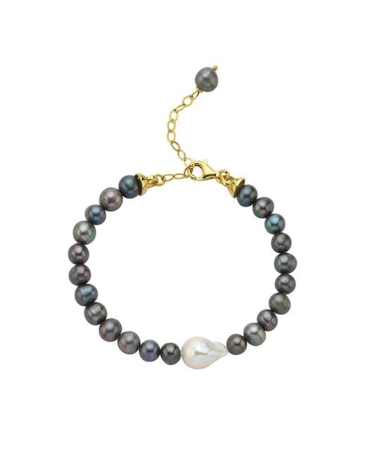 LINYA JEWELLERY Metallic Vola Pearl Bracelet