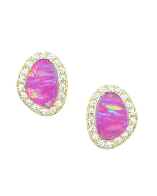 KAMARIA Purple Opal Pebble Stud Earrings