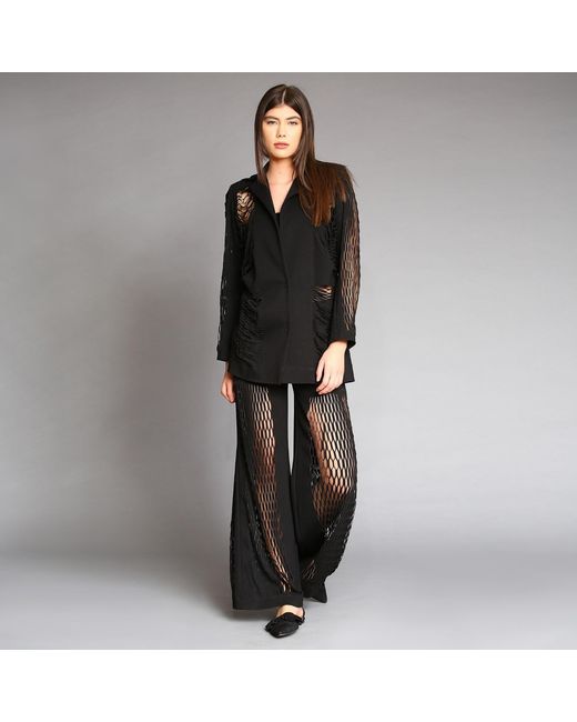 Silvia Serban Black Zig-Zag Laser Cut Suit