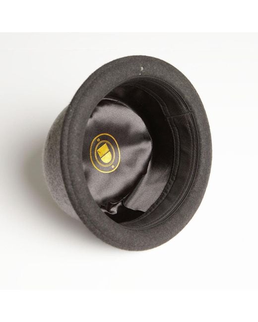 Dasmarca Hats Gray Tony Smoke Felt Skimpy Brim Short Brim Rude Boy Mod Style Porkpie Hat for men