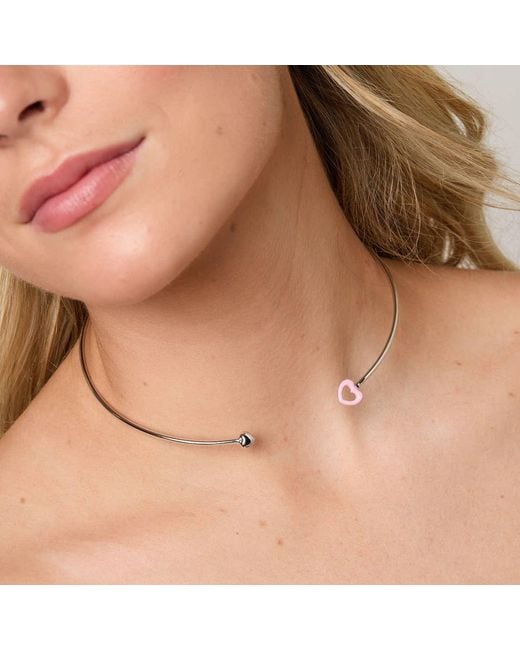 Dolcetto Designs Metallic Cometa Enamel Heart Choker