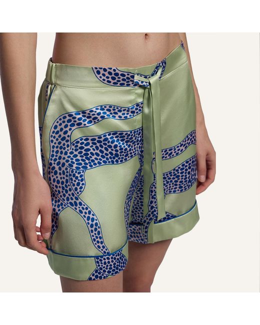 Piola Blue Silk Short Pyjama Set