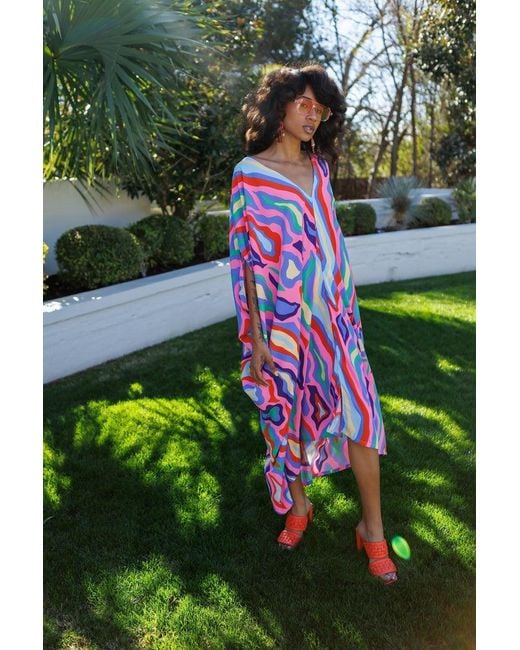 Jennafer Grace Red Vyka Groove Caftan