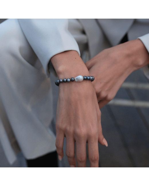 LINYA JEWELLERY Metallic Vola Pearl Bracelet
