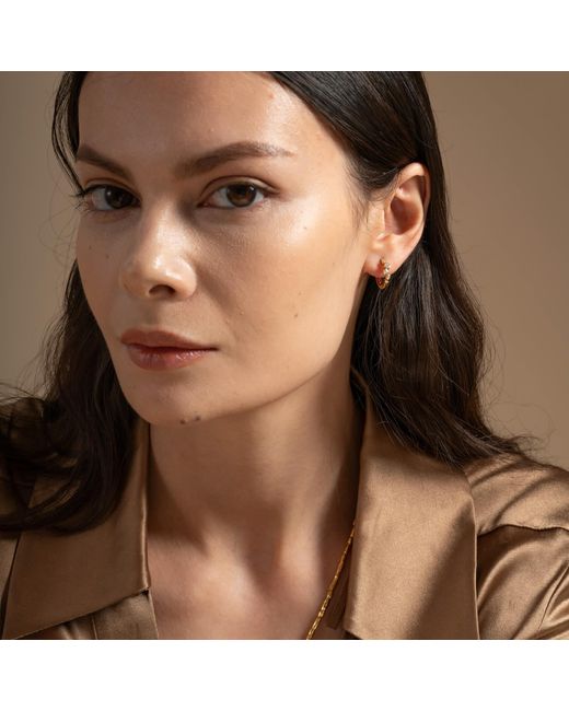 Dower & Hall Metallic Solid Diamond Cascade Huggie Hoops