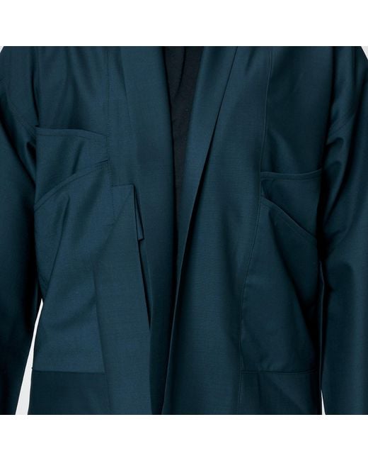 MOE Blue Deep Wool Vest Jacket
