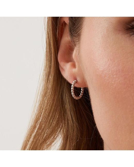 Spero London Metallic Bead Hoop Sterling Earring