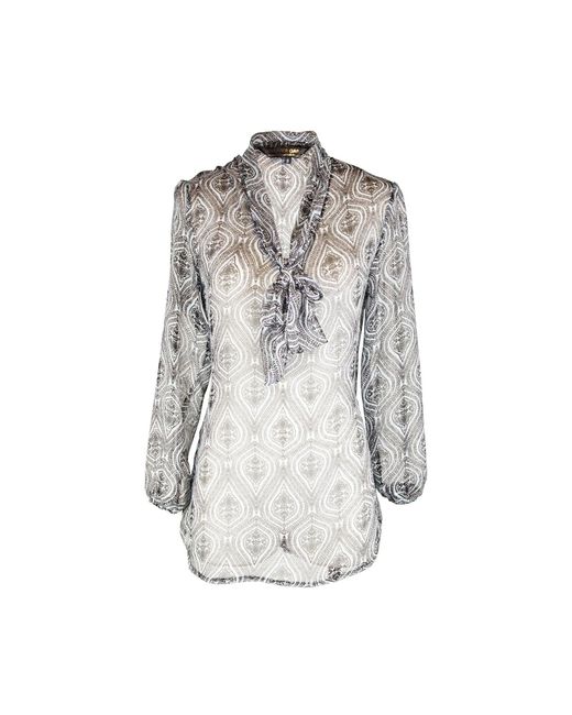 Jennafer Grace Gray Peri Paisley Tie Front Blouse