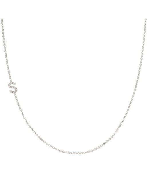 Maya Brenner Metallic 14K Asymmetrical Pavé Letter Necklace
